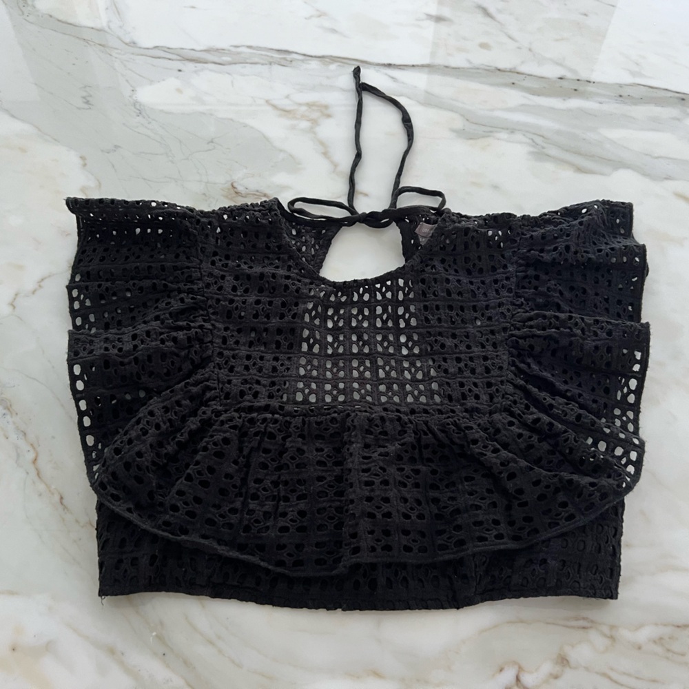 URBAN OUTFITTERS BLACK COTTON CROP TOP SIZE S - Picture 3 of 12